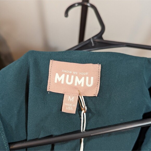 NWT Show Me Your Mumu Dress Women Size M Green Bridesmaid Ruffle High Low Wrap - Picture 7 of 10